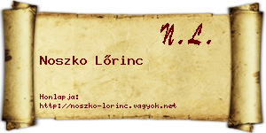 Noszko Lőrinc névjegykártya