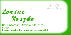 lorinc noszko business card